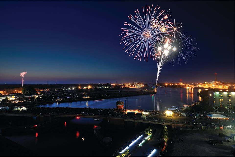 fireworks at night